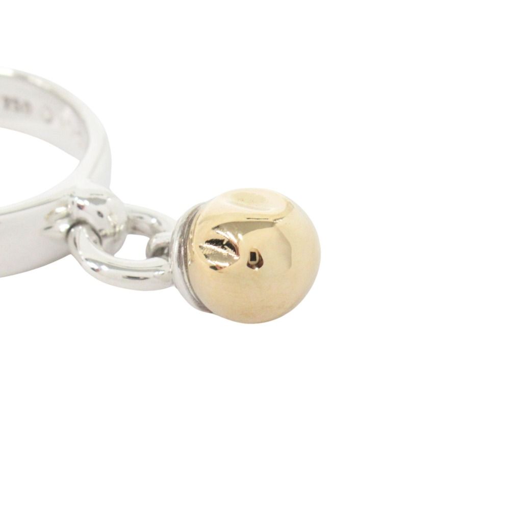 Tiffany & Co 18K Yellow Gold Combination Door Knocker Ball Ring Silver — view 4