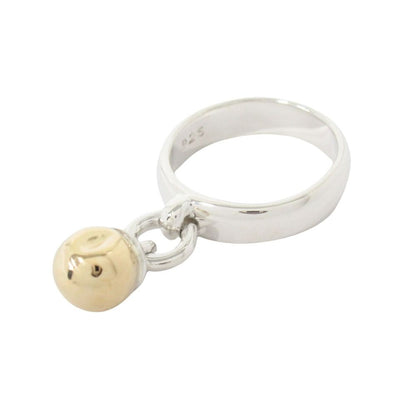 Tiffany & Co 18K Yellow Gold Combination Door Knocker Ball Ring Silver