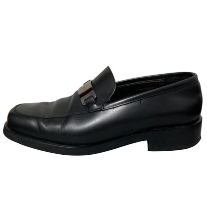 Gucci Silver Plate Leather Loafers Black 36.5 — view 3