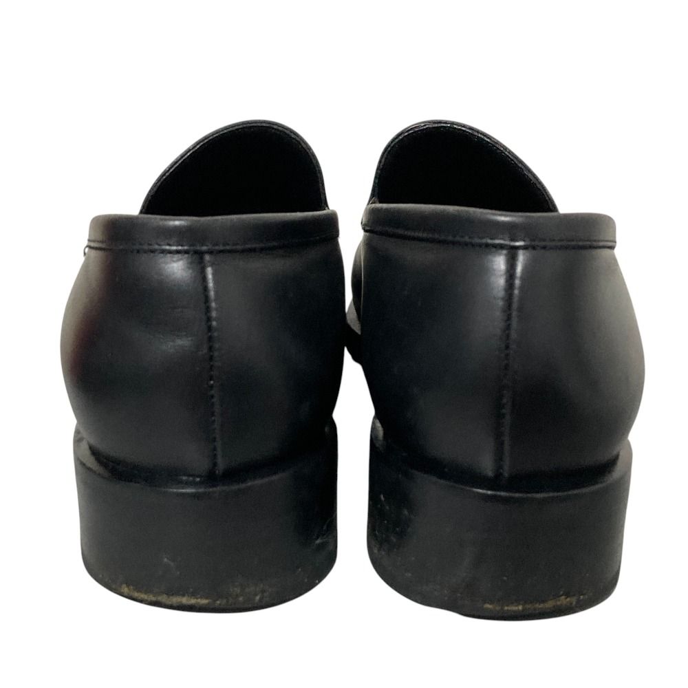 Gucci Silver Plate Leather Loafers Black 36.5 — view 4