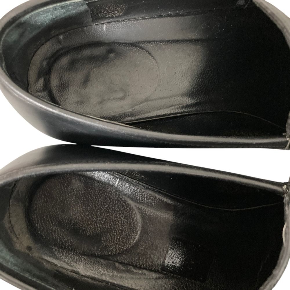 Gucci Silver Plate Leather Loafers Black 36.5 — view 7