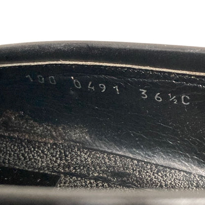 Gucci Silver Plate Leather Loafers Black 36.5 — view 8
