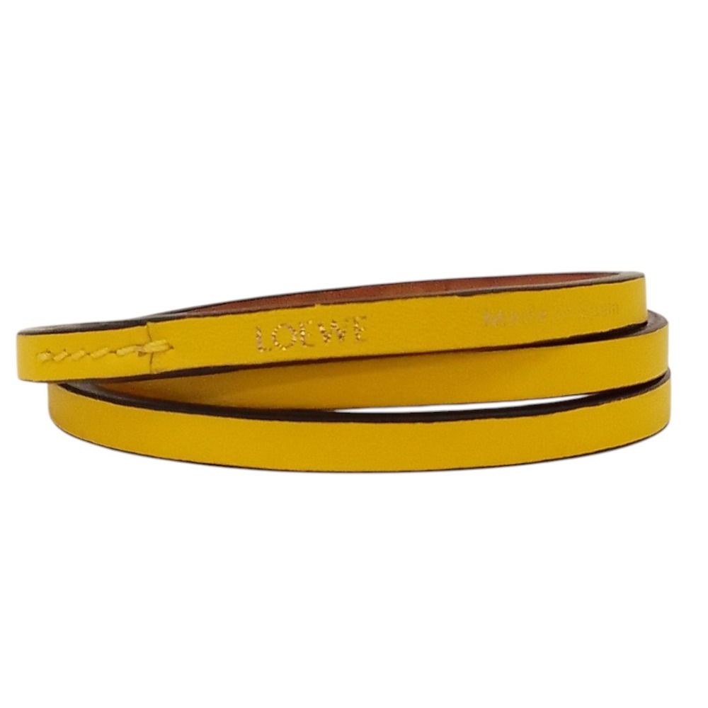Loewe Leather Double Bangle Set Green Yellow Bracelet — view 7