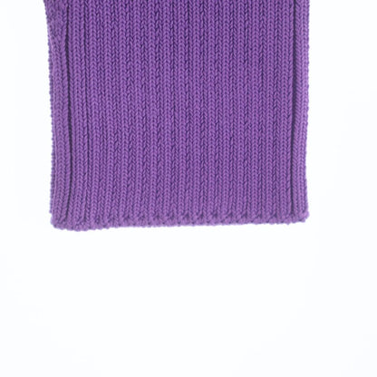 Balenciaga Logo Patch Crew Neck Rib Knit Sweater Purple — view 5