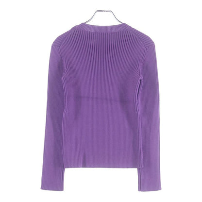 Balenciaga Logo Patch Crew Neck Rib Knit Sweater Purple — view 2