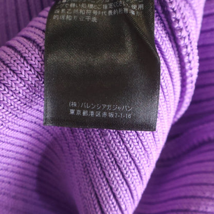 Balenciaga Logo Patch Crew Neck Rib Knit Sweater Purple — view 8