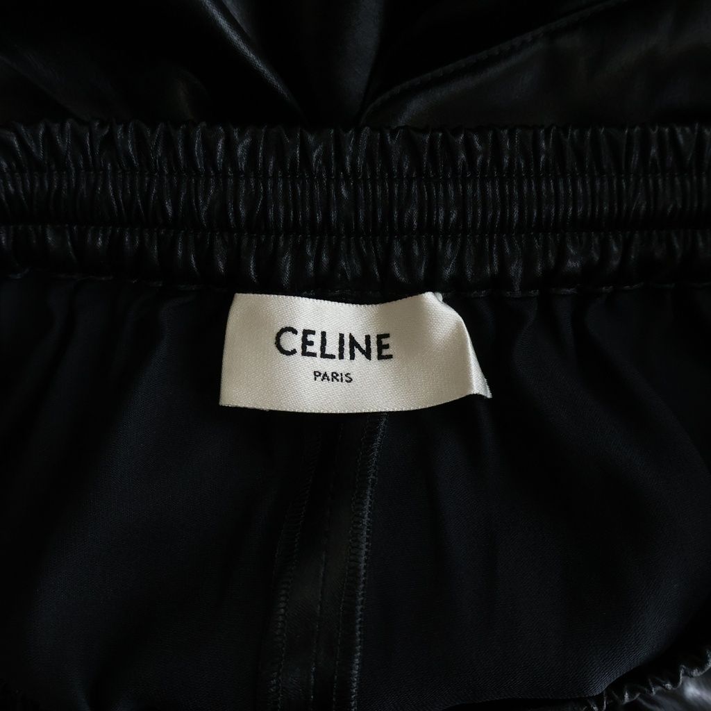 Celine Triomphe Side Line Silk Blend Acetate Track Pants Black — view 7