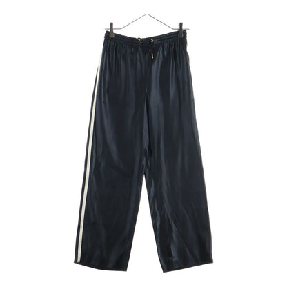 Celine Triomphe Side Line Silk Blend Acetate Track Pants Black