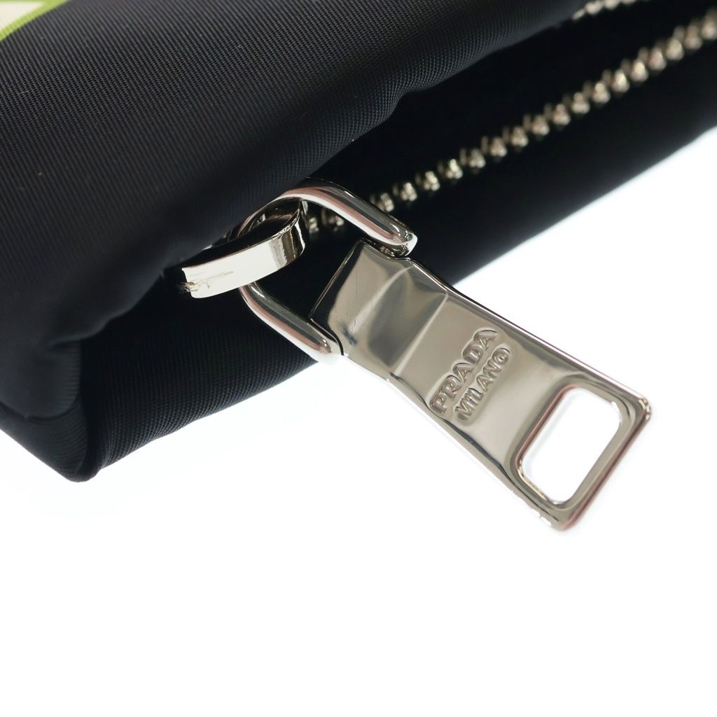 Prada Frankenstein Heart Nylon Bolt Clutch Pouch Black — view 8