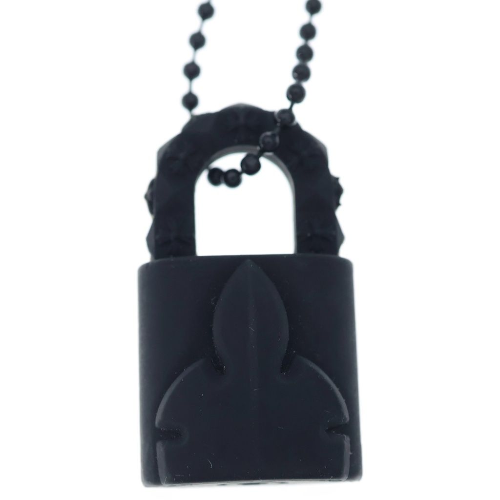 Chrome Hearts Rubber Padlock Flerknee Slcn Necklace Silicone Black — view 3