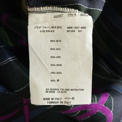 Miu Miu Silk Dress All Over Pattern Black — view 8