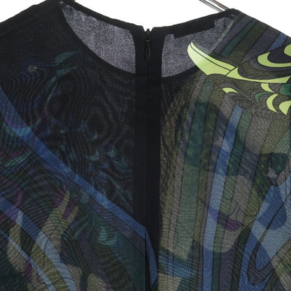 Miu Miu Silk Dress All Over Pattern Black — view 4