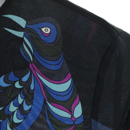 Miu Miu Silk Dress All Over Pattern Black — view 5