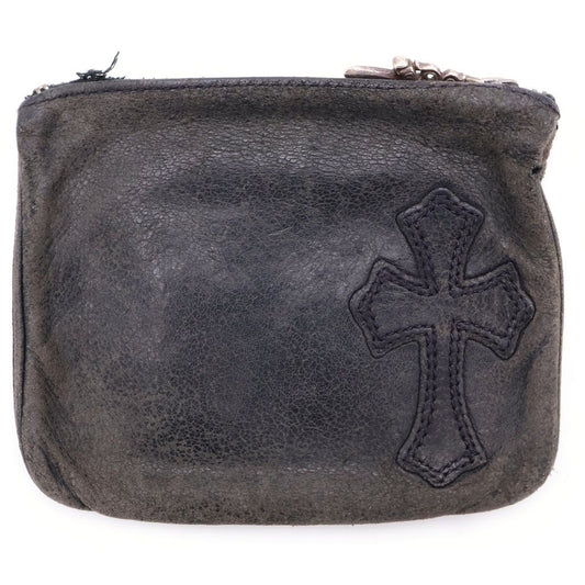 Chrome Hearts Zpr Chng Purse Cross Patch Change Leather Coin Case Black
