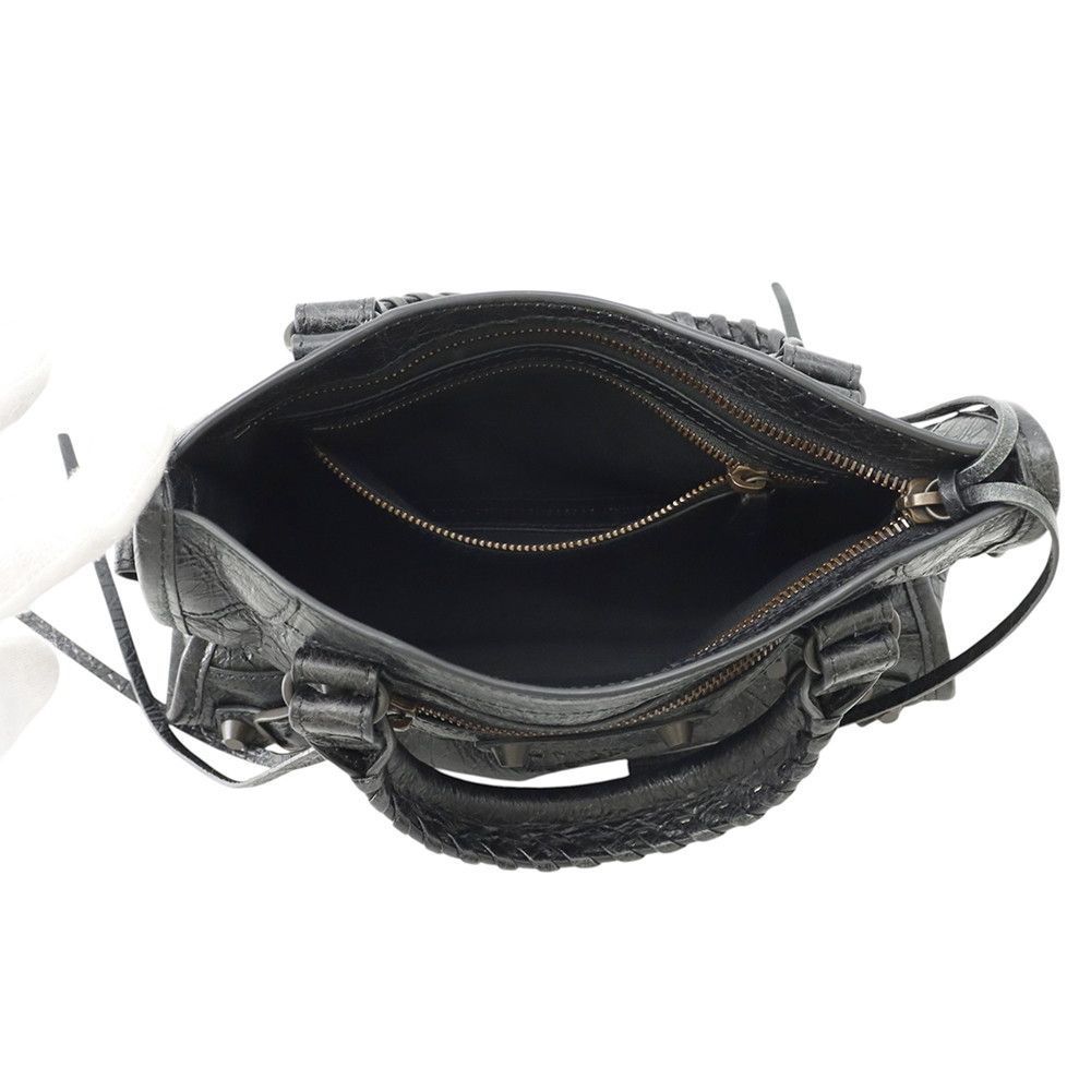 Balenciaga Shoulder Bag le City Mini Arena Lambskin 2-Way Black — view 6