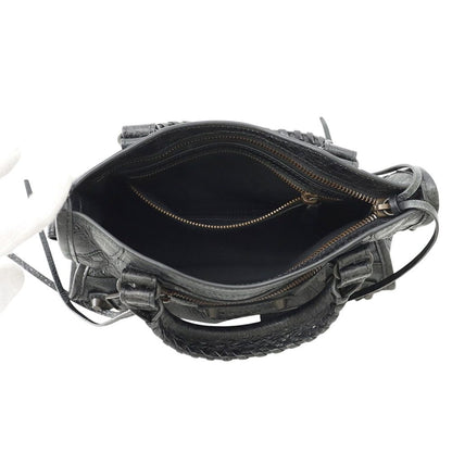 Balenciaga Shoulder Bag le City Mini Arena Lambskin 2-Way Black — view 6