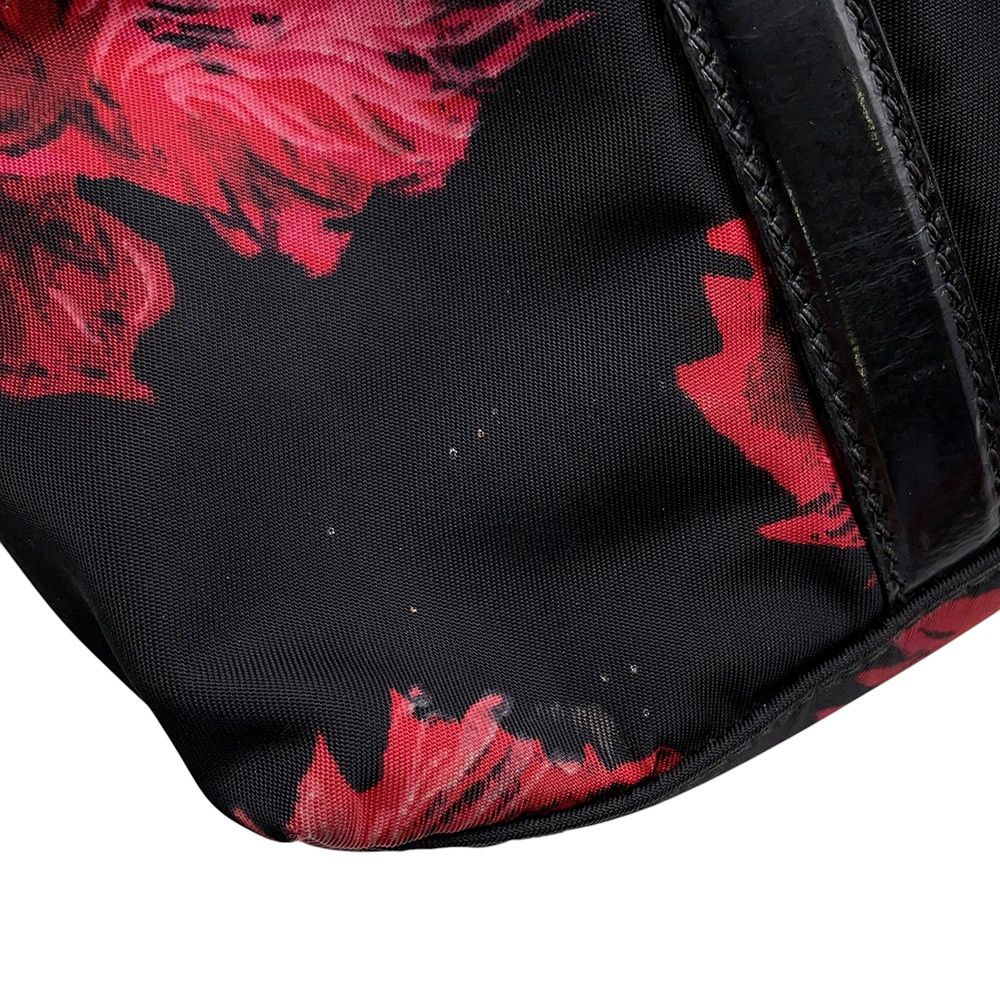Prada Handbag Flower Motif Nylon 2-Way Shoulder Black — view 8