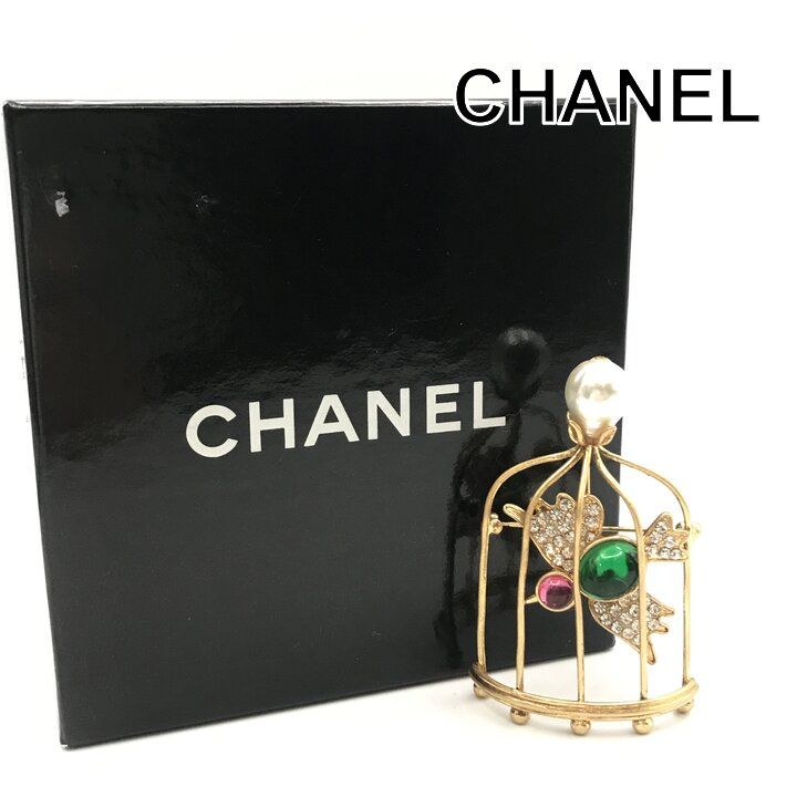 Chanel Gripoix Birdcage Faux Pearl Brooch