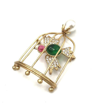 Chanel Gripoix Birdcage Faux Pearl Brooch — view 5