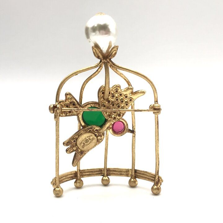 Chanel Gripoix Birdcage Faux Pearl Brooch — view 3