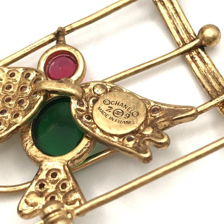 Chanel Gripoix Birdcage Faux Pearl Brooch — view 7