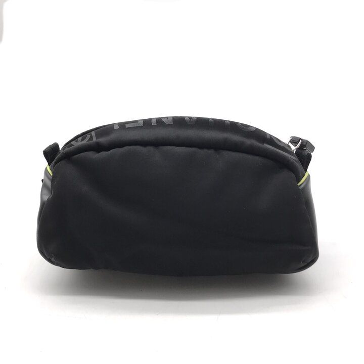 Chanel Sports Line Nylon Pouch Case Black Neon Light Green Clutch Second — view 2