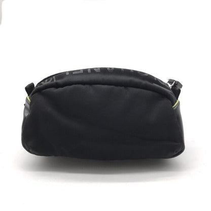 Chanel Sports Line Nylon Pouch Case Black Neon Light Green Clutch Second — view 2