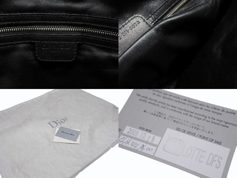 Dior Cannage Shoulder Bag Black Lambskin Silver — view 8