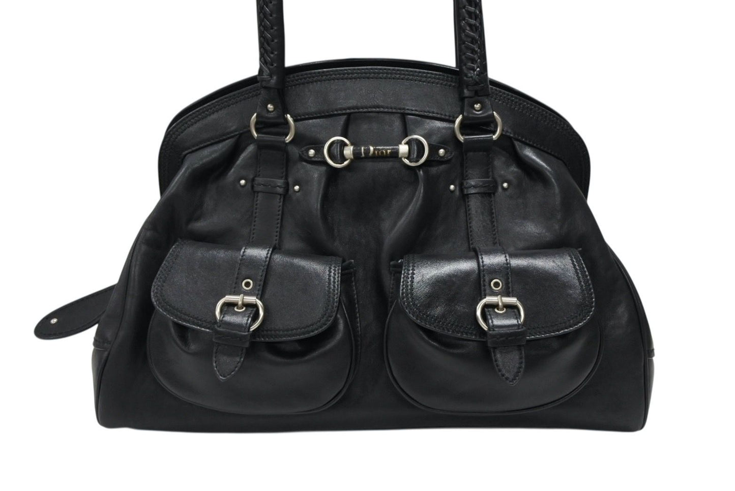 Dior Handbag Leather Black Silver — view 2