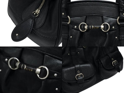 Dior Handbag Leather Black Silver — view 6