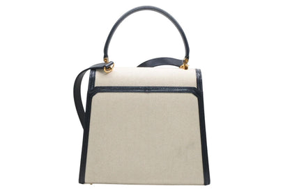 Tiffany & Co 2-Way Bag Canvas Leather Navy Beige Gold HardWear — view 2
