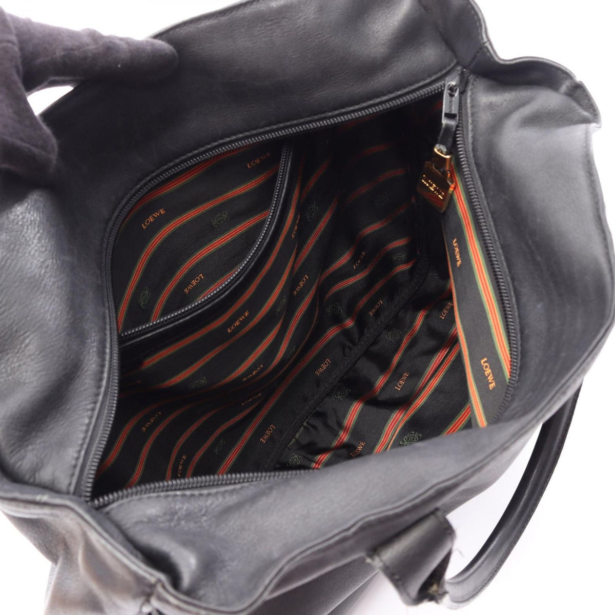 Loewe Tote Bag Anagram Black Leather — view 3
