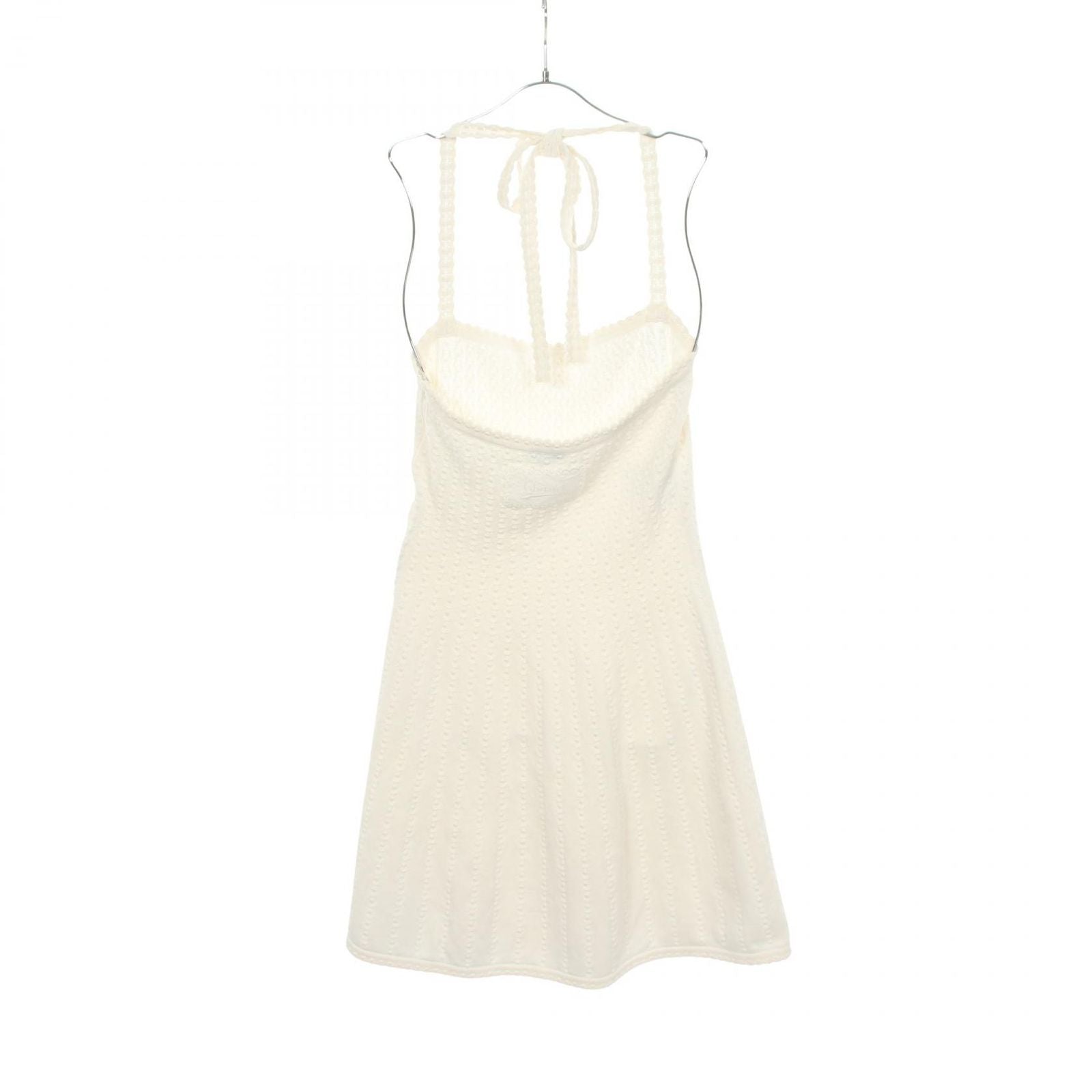 Chanel Dress Halter Neck White Cotton Silk — view 2