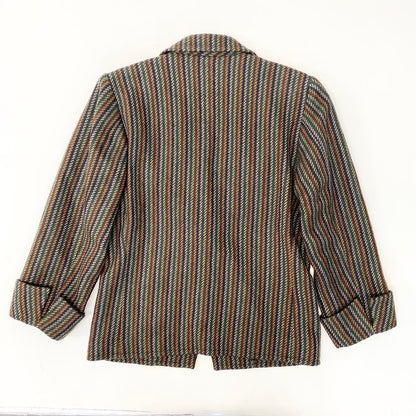 Saint Laurent Tailored Jacket Striped Pattern Embroidery M Multicolor Wool — view 2