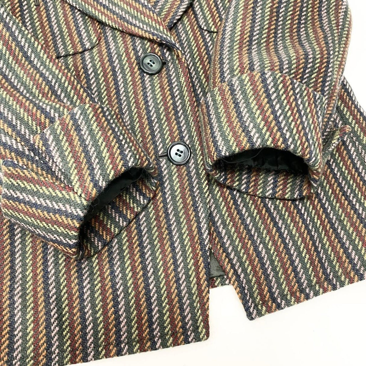 Saint Laurent Tailored Jacket Striped Pattern Embroidery M Multicolor Wool — view 4