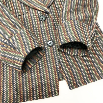 Saint Laurent Tailored Jacket Striped Pattern Embroidery M Multicolor Wool — view 4