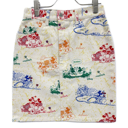 Gucci Disney Colorful Print Mini Denim Skirt 38
