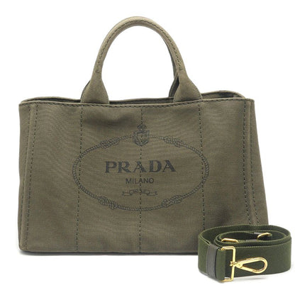 Prada Canapa 2-Way Tote Bag Militare