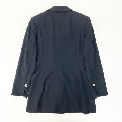 Dior CD Button Terra Jacket Blazer Double Breasted 9 Black Wool — view 3
