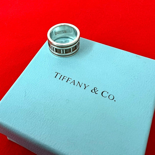 Tiffany & Co Vintage Wide Atlas Ring 925 Sterling Silver