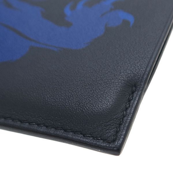 Hermes Tamac PM Silver Dragon Blue Black Wallet — view 5
