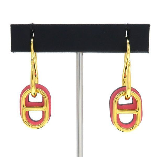 Hermes Chaine D'Ancre Au Maillon Earrings Gold Plated