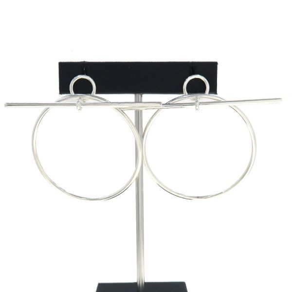 Hermes Earrings Loop MM Silver