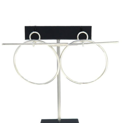 Hermes Earrings Loop MM Silver