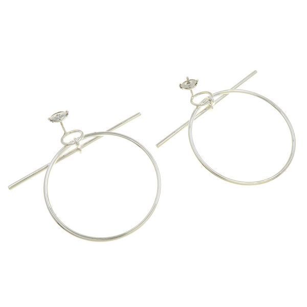 Hermes Earrings Loop MM Silver — view 4