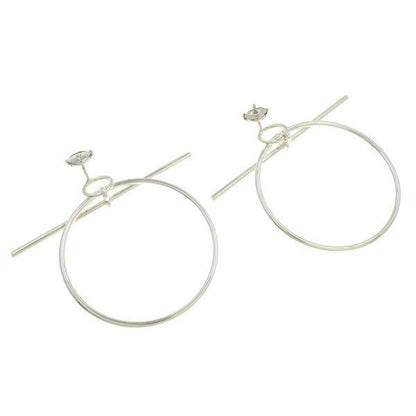 Hermes Earrings Loop MM Silver — view 4