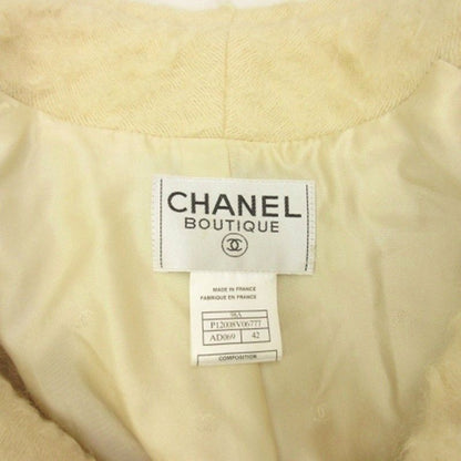 Chanel CC Logo Mohair Coat White 42 — view 4