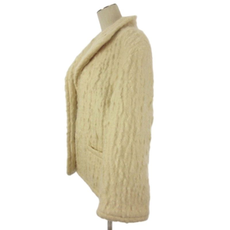 Chanel CC Logo Mohair Coat White 42 — view 2