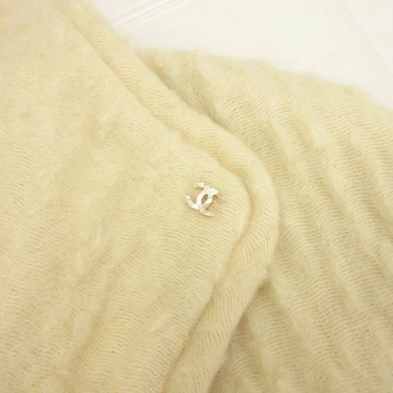 Chanel CC Logo Mohair Coat White 42 — view 5