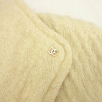 Chanel CC Logo Mohair Coat White 42 — view 5